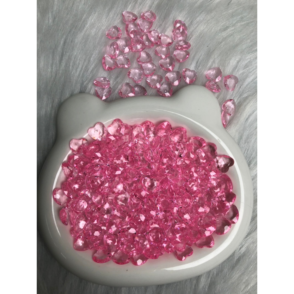 Đá vụn trái tim màu không phát sáng trang trí tiểu cảnh nhà búp bê