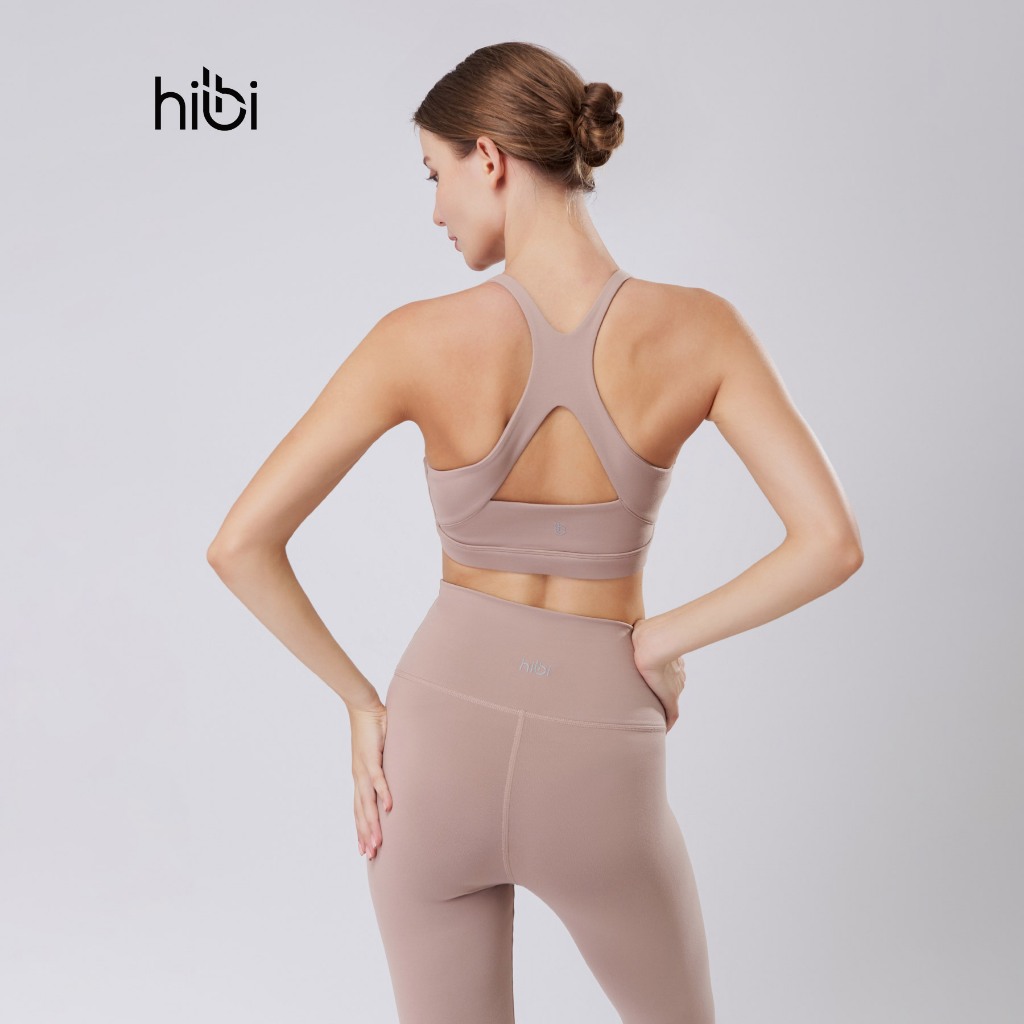 Set Đồ Tập Yoga Luxury Hibi Sports H138, Áo Bra Khoét Lưng Tam Giác, Kèm Mút Ngực