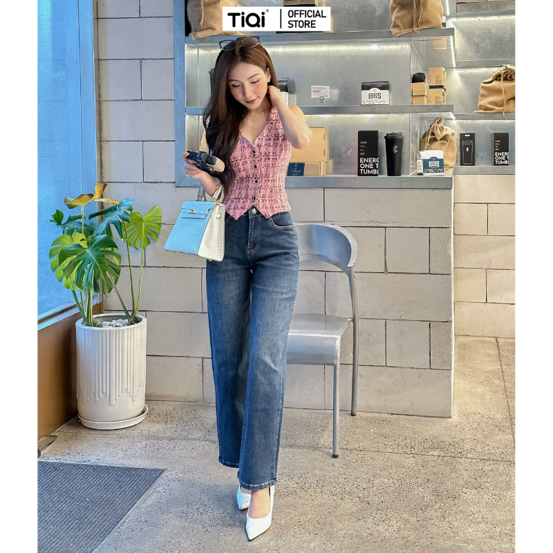 [Mã FADEP2212 giảm 10k đơn từ 99k] Quần jean bò nữ ống suông co giãn TiQi Jeans B4-309