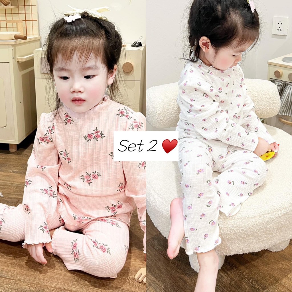 SET 2 BỘ BÉ GÁI CAO CỔ HỌA TIẾT- A383