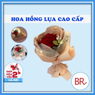 Bó 1 bông hoa hồng lụa cao cấp - Hoa hồng lụa bó sẵn làm quà tặng siêu xinh và ý nghĩa cho phái đẹp 01210