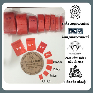 Gói 100 túi zip mini, zip nhỏ  2 mặt màu đỏ đựng đồ tránh thất lạc đồ đạc tiện dụng chọn size tientienshop