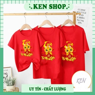 Áo thun gia đình tết 2024 con rồng thìn mạnh mẽ mới nhất 4x liên hệ shop