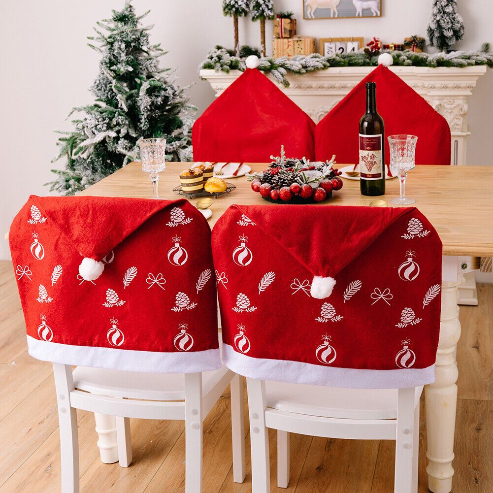 Tấm Phủ Bọc Lưng Ghế N21 Hoạ Tiết Đỏ Trang Trí Noel Giáng Sinh