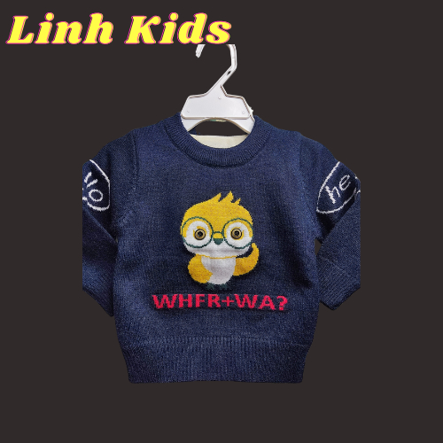 Áo len lót lông cho bé họa tiết đáng yêu siêu ấm L1