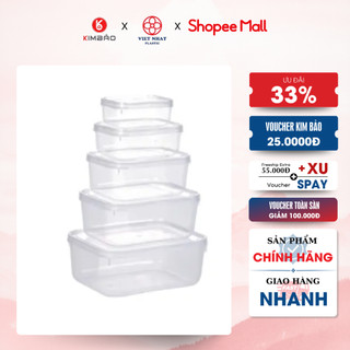 Bộ 5 hộp lạnh bầu đựng thức ăn Việt Nhật, trữ đồ đông đồ ăn dặm cho bé 6685