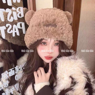 Mũ len lông tai gấu siêu mềm siêu ấm