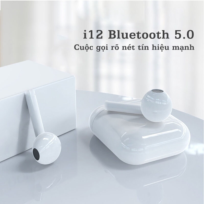 Tai Nghe Bluetooth Không Dây I12 TWS Full Box Cảm Ứng Âm Thanh Có Mic Đàm Thoại Bảo Hành 6 Tháng Bảo Hành 1 1_ Racadoy