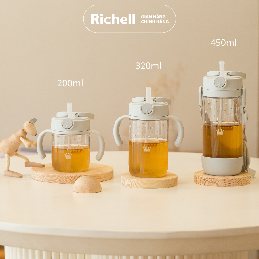 Bình ống hút AXSTARS Richell Nhật Bản chống sặc 200ml | Baby