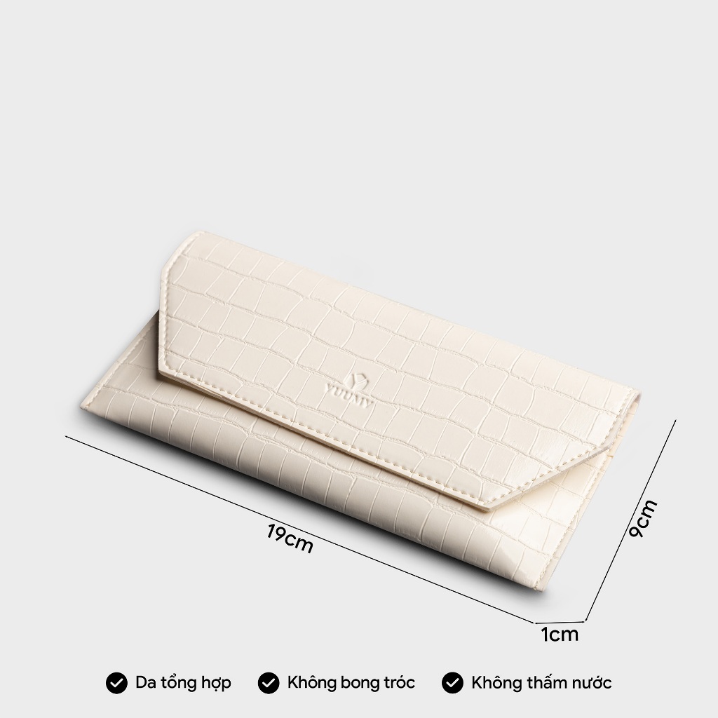Ví da nữ cầm tay nắp gập hình thang Yuumy Sesand YV94