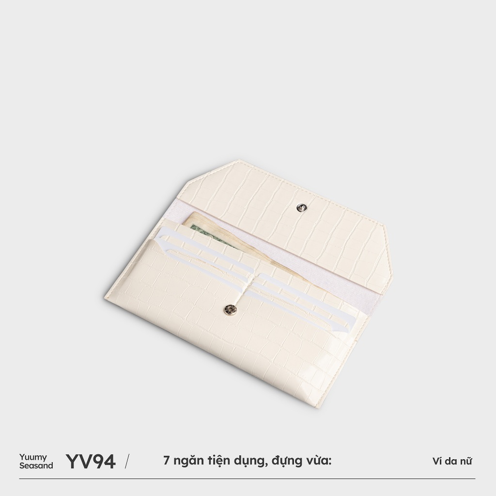 Ví da nữ cầm tay nắp gập hình thang Yuumy Sesand YV94