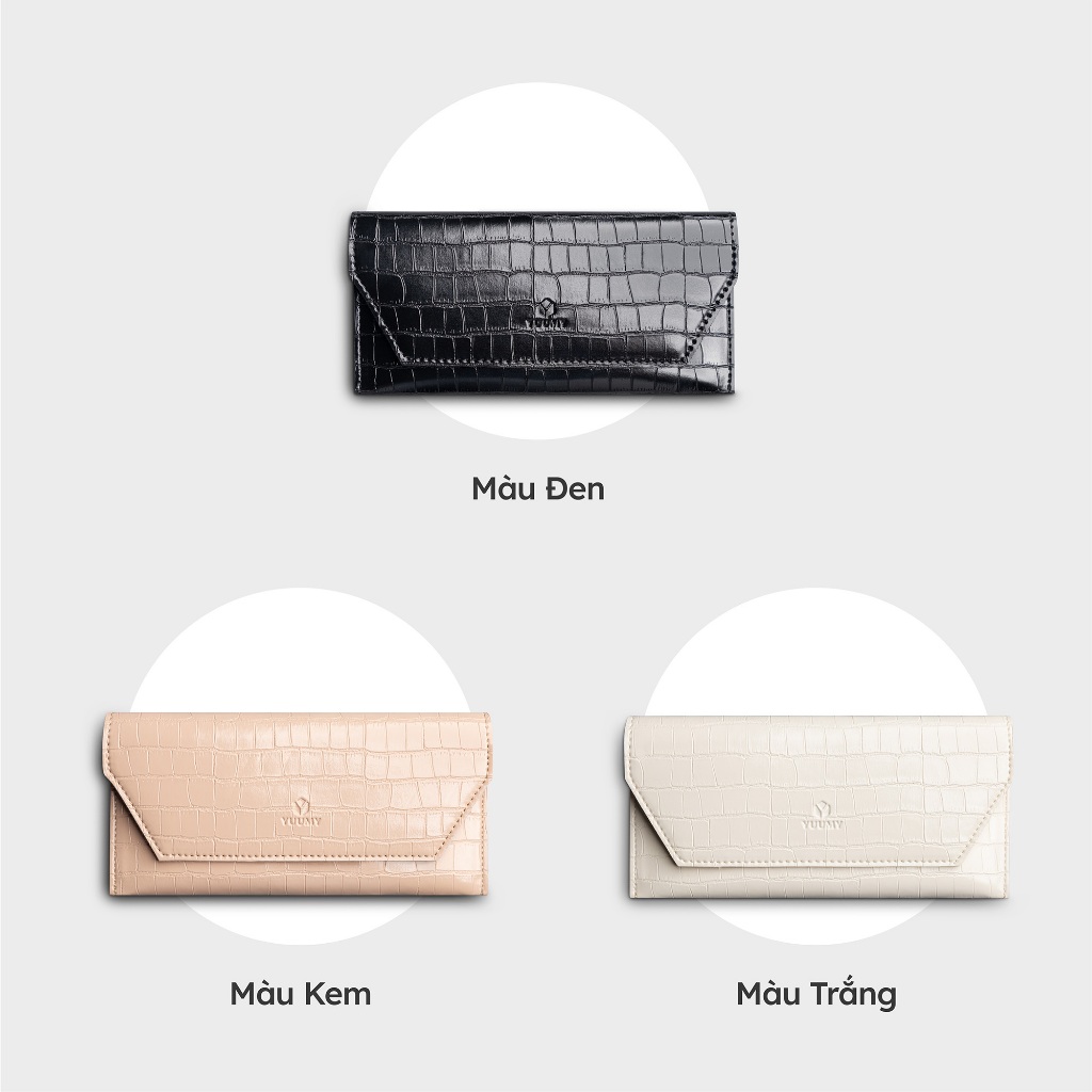 Ví da nữ cầm tay nắp gập hình thang Yuumy Sesand YV94