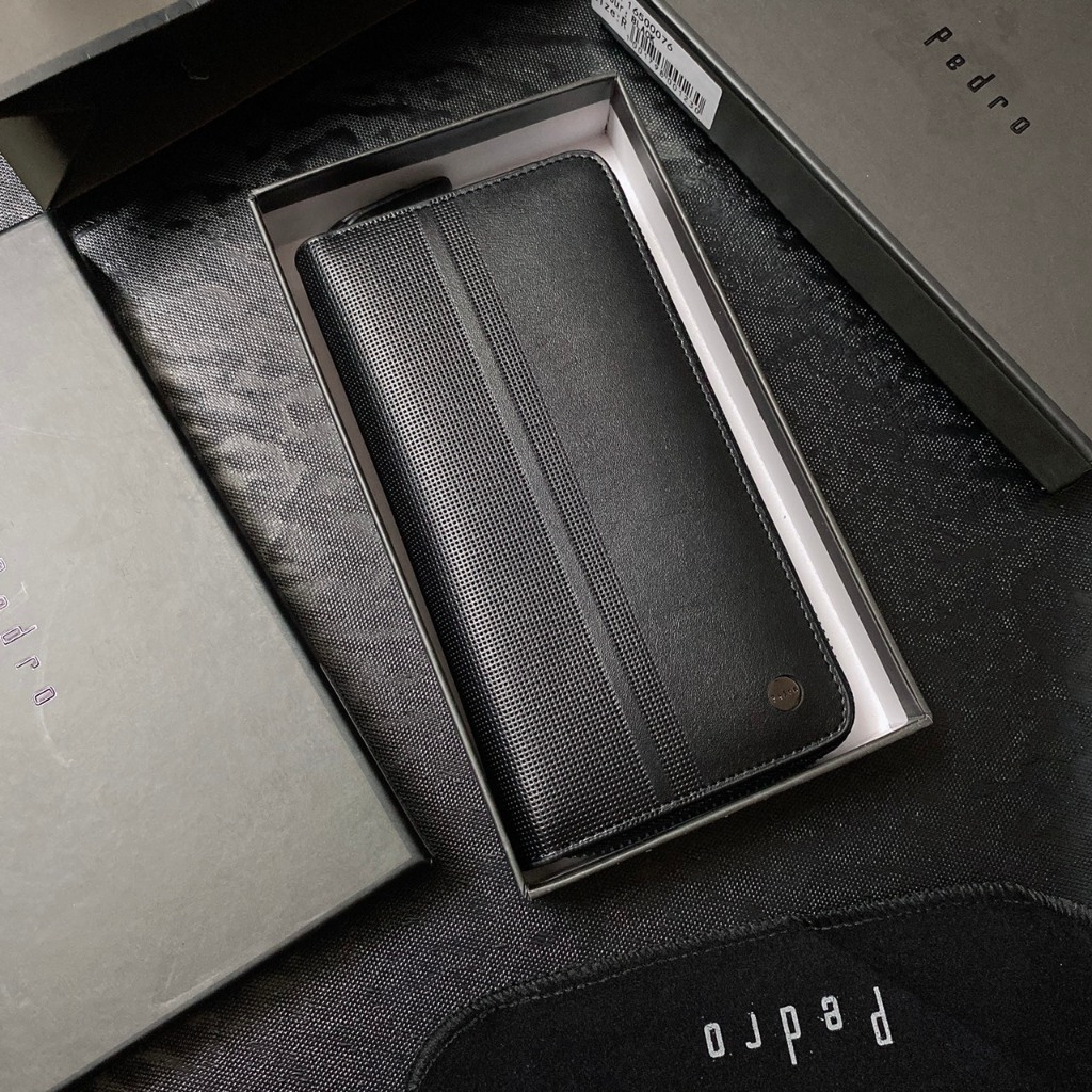 Ví dài khóa kéo 2 sọc đứng logo tròn - V388