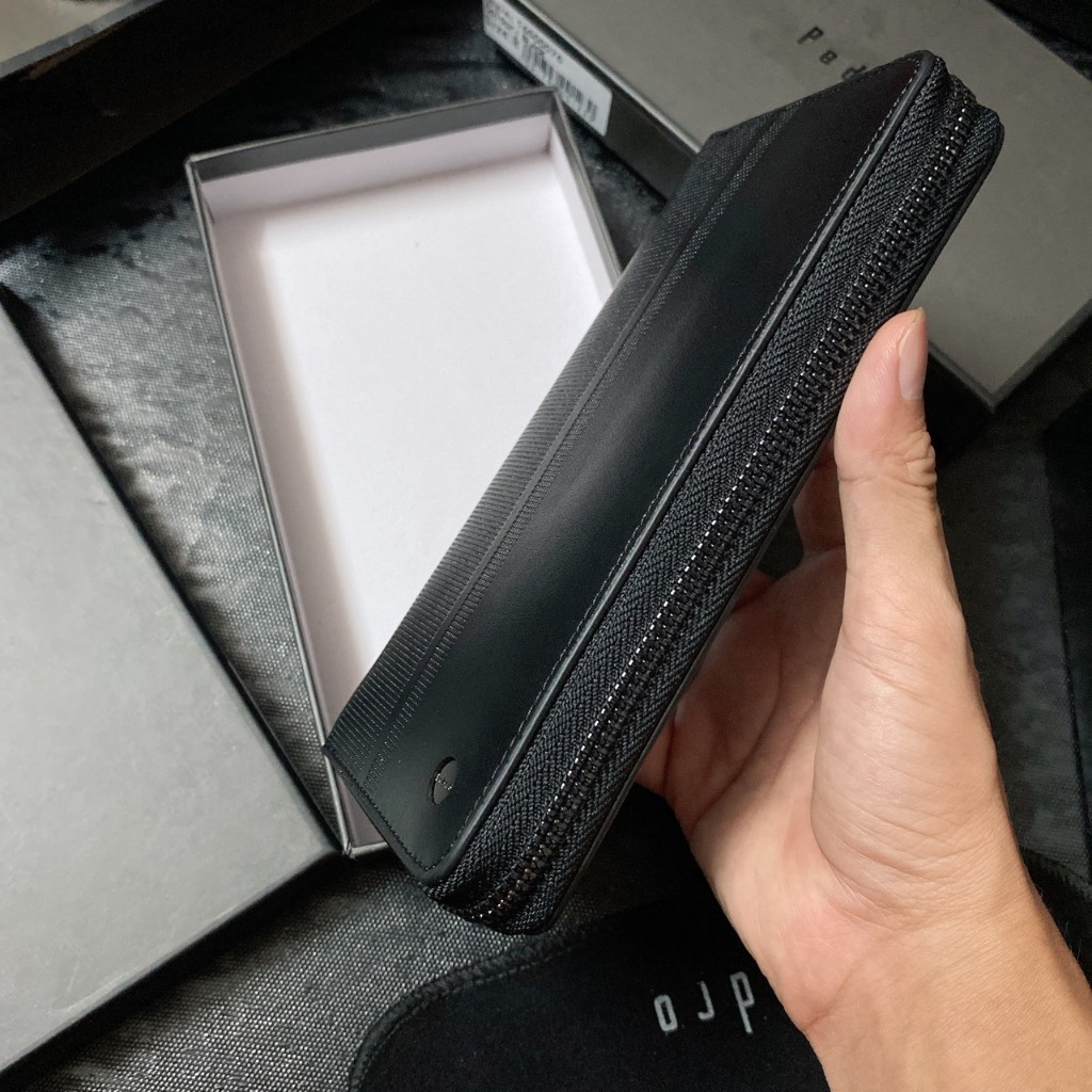 Ví dài khóa kéo 2 sọc đứng logo tròn - V388