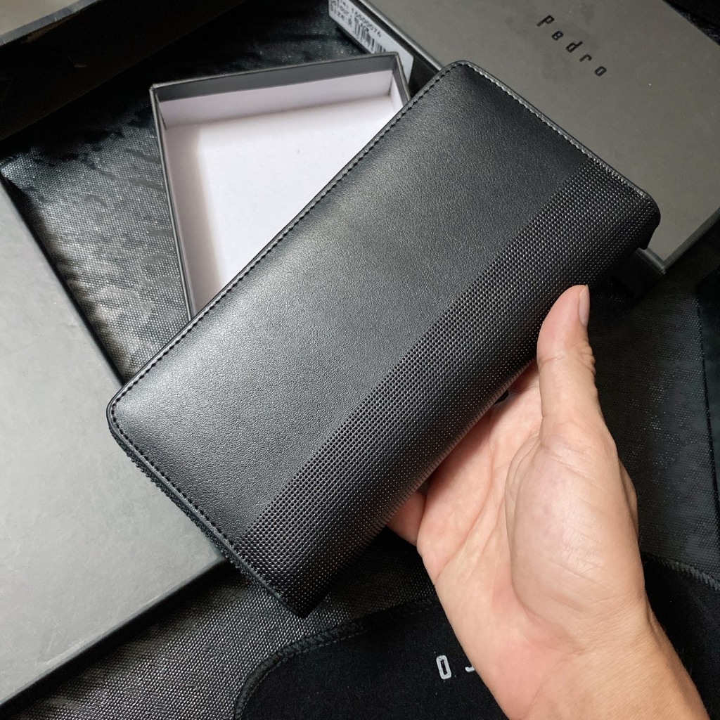 Ví dài khóa kéo 2 sọc đứng logo tròn - V388