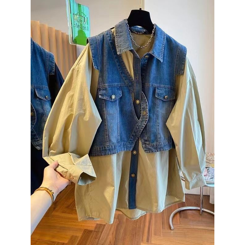 Set áo gile + sơ mi có bigsize