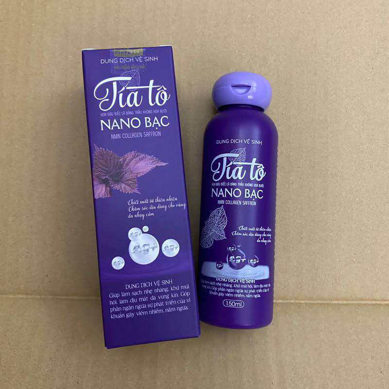 Dung dịch Tía Tô Nano bạc 150ml vệ sinh nam nữ khử mùi hôi, giữ mùi thơm vùng kín Lybyn