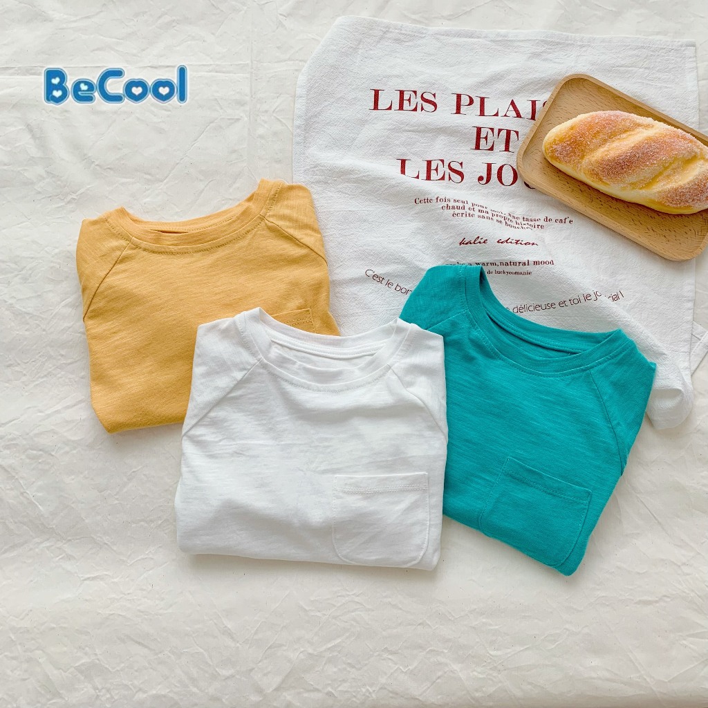 Áo Phông Dài Tay Túi Ngực BECOOL, Áo Phông Dài Tay Thu Đông Cho Bé Size Từ 14 - 32Kg