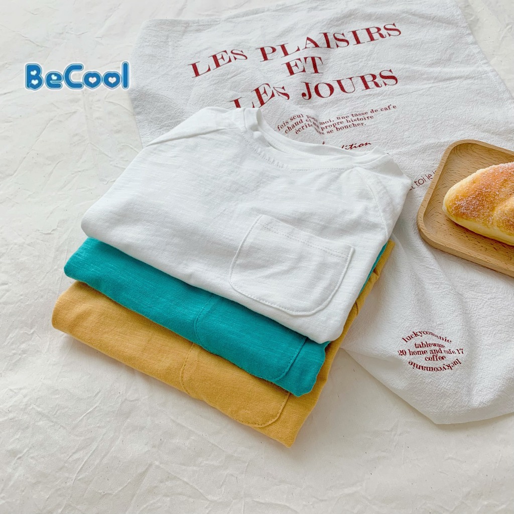 Áo Phông Dài Tay Túi Ngực BECOOL, Áo Phông Dài Tay Thu Đông Cho Bé Size Từ 14 - 32Kg