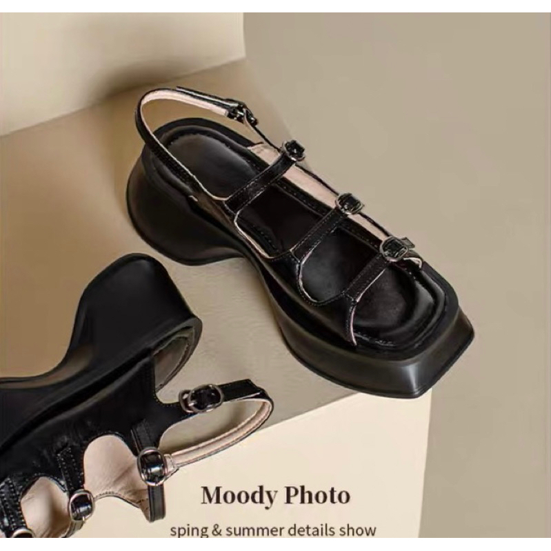 ORDER 🍂 Sandal Giày quai ngang khoen nhỏ đế cao su 5cm 34-40