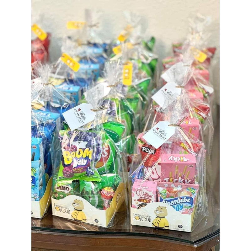 Set 10 Túi đựng bánh Cookie đế giấy vàng (Gồm đế, dây kẽm, tag và túi)