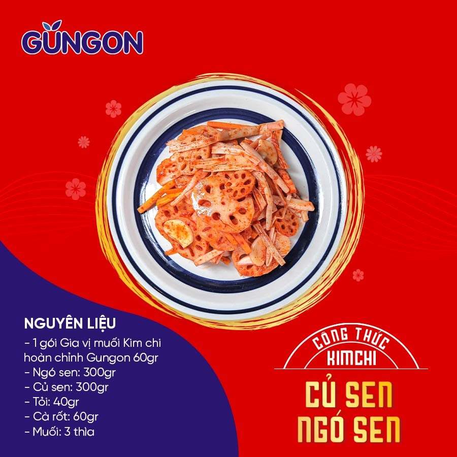 Gia vị muối kim chi hoàn chỉnh GUNGON 60g gói muối kimchi chuẩn vị Hàn Quốc 2 bước