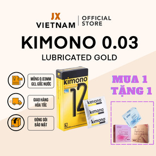 Bao cao su Kimono Vàng Siêu Mỏng, BCS độ mỏng 0.02 Nhiều Gel gốc nước