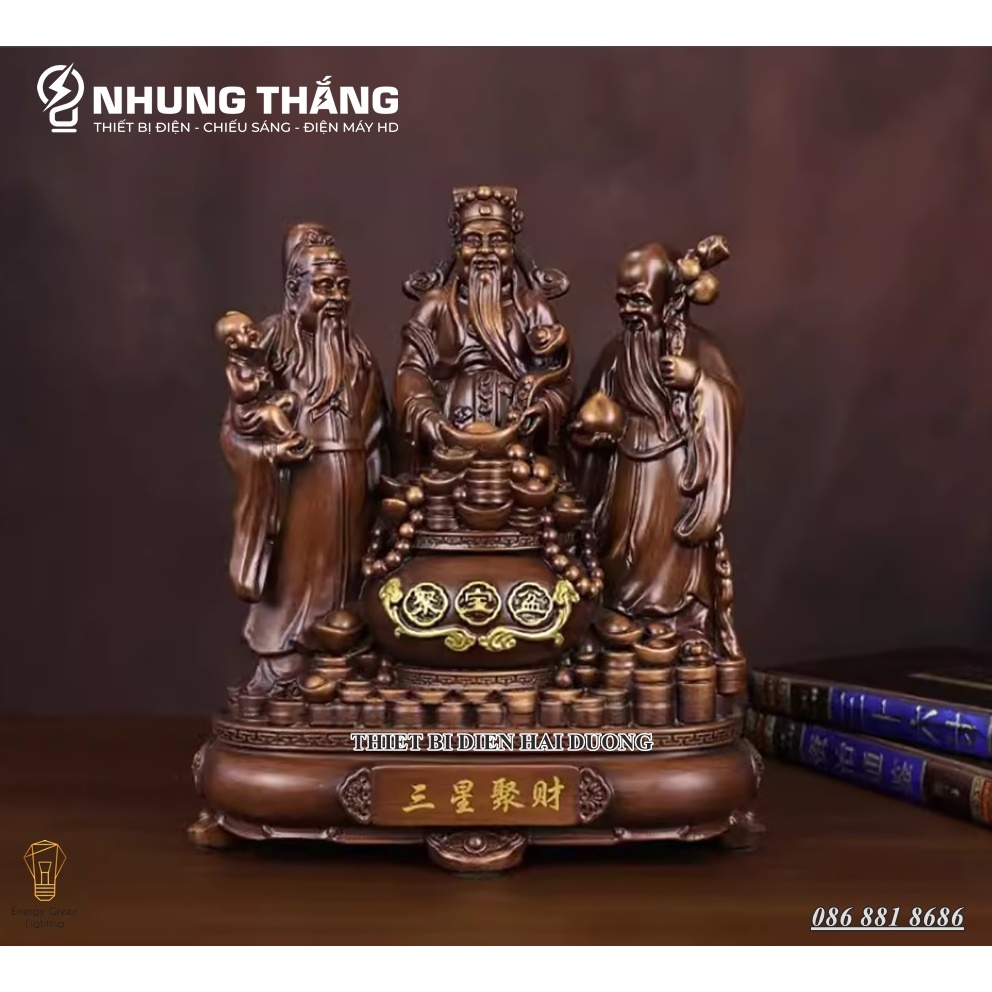 Bộ Tượng Tam Đa Phúc Lộc Thọ PT-33 - Cao 40cm - Mang Đến T iền Tài Hạnh Phúc Viên Mãn - Thọ Tỷ Nam Sơn - Có Video