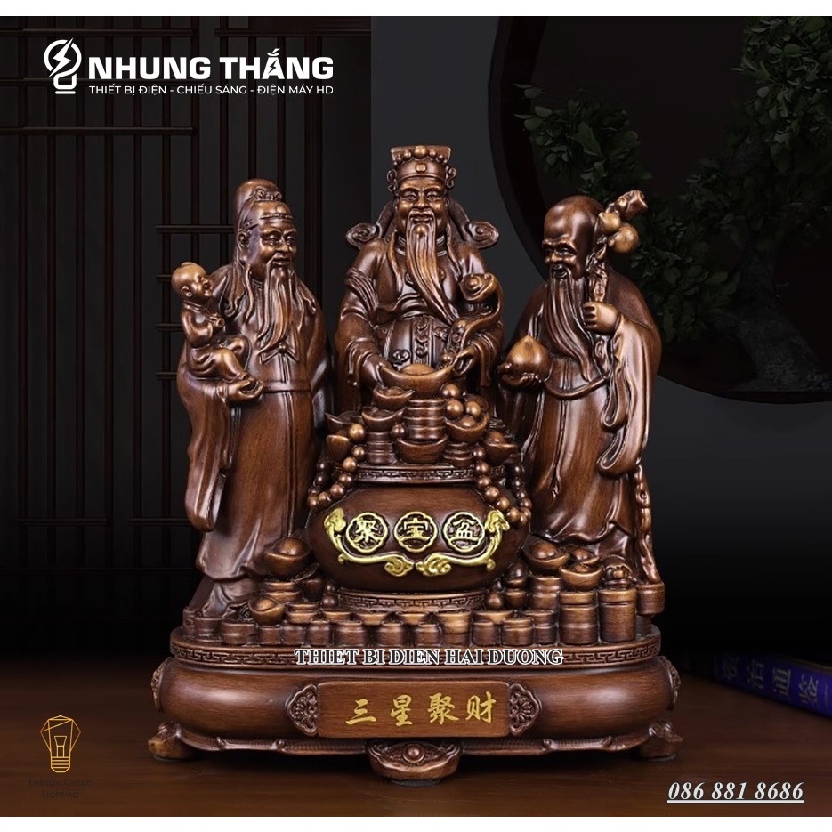 Bộ Tượng Tam Đa Phúc Lộc Thọ PT-33 - Cao 40cm - Mang Đến T iền Tài Hạnh Phúc Viên Mãn - Thọ Tỷ Nam Sơn - Có Video