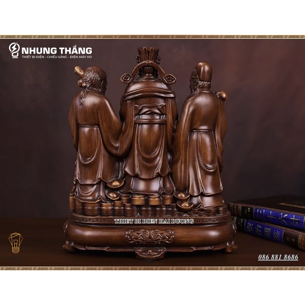 Bộ Tượng Tam Đa Phúc Lộc Thọ PT-33 - Cao 40cm - Mang Đến T iền Tài Hạnh Phúc Viên Mãn - Thọ Tỷ Nam Sơn - Có Video