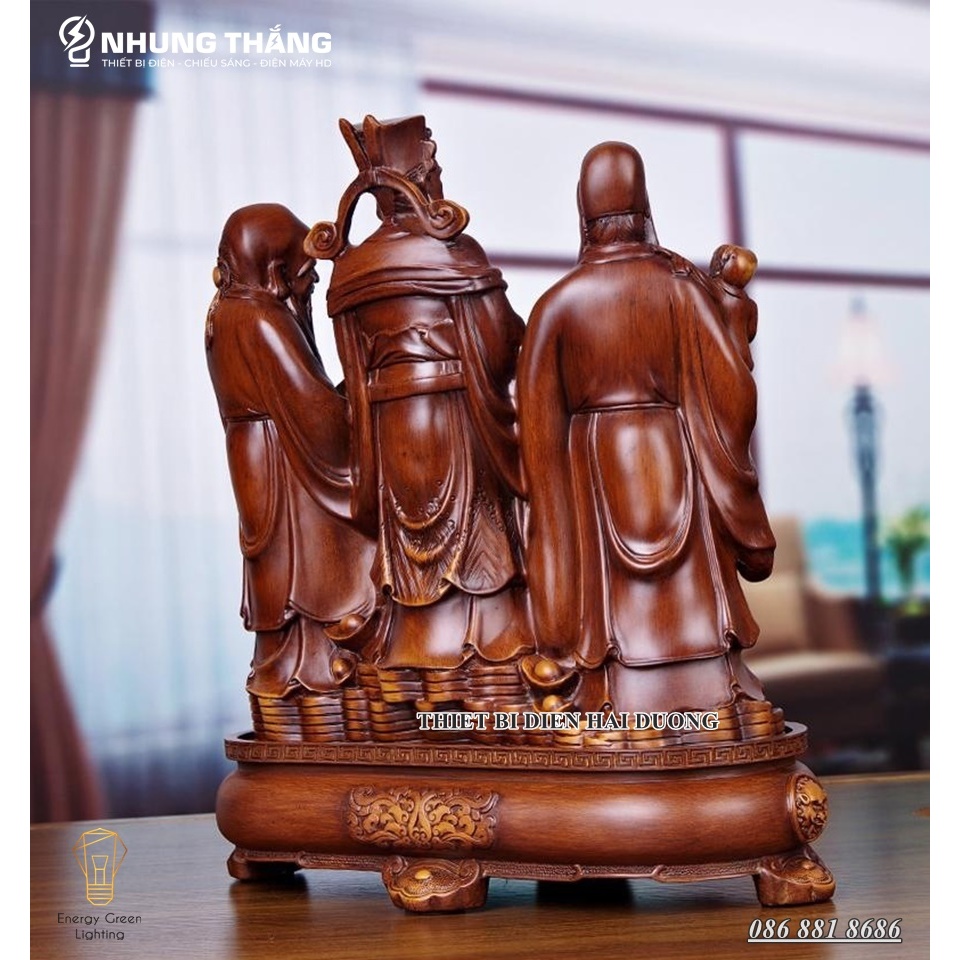 Bộ Tượng Tam Đa Phúc Lộc Thọ PT-33 - Cao 40cm - Mang Đến T iền Tài Hạnh Phúc Viên Mãn - Thọ Tỷ Nam Sơn - Có Video