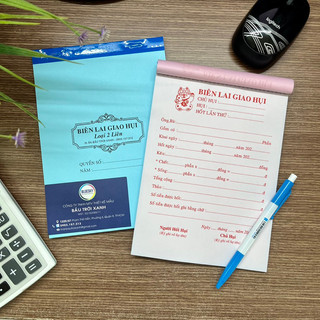 Biên lai giao hụi 1 liên, 2 liên 100 tờ/quyển