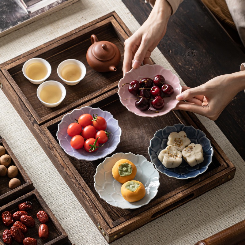Đĩa Sứ Đức Hóa Đựng Trái Cây Đồ Khô Bánh Trên Bàn Trà