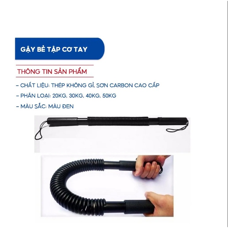 Thanh lò xo gậy lò xo Titan tập cơ tay 20kg, 30kg, 40kg, 50kg