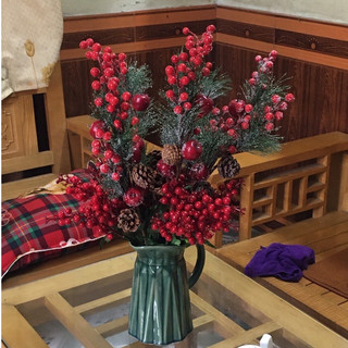 Cành quả thông giả nhiều lá decor trang trí noel nhà cửa sự kiện