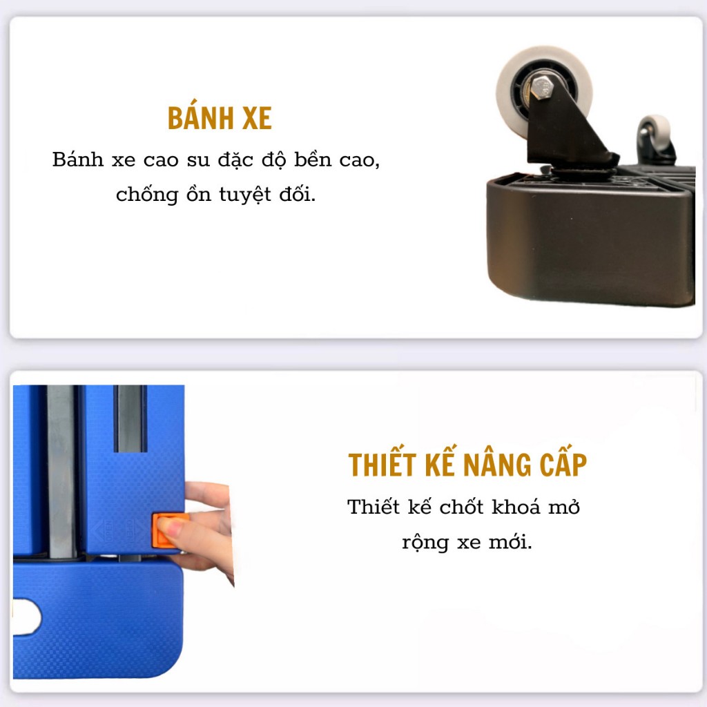 Xe Kéo Hàng 6 Bánh Gấp Gọn Trọng Tải 200kg