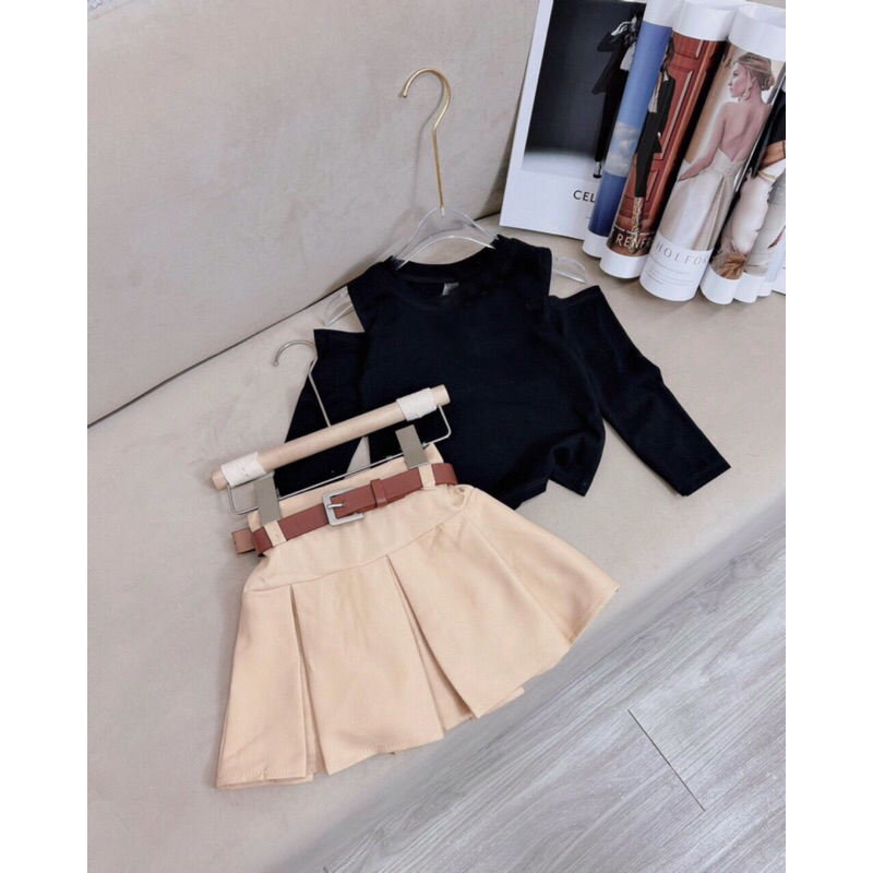 Váy +áo bé gái tay dài của mộc baby store b241 thiết kế tôn dáng cho bé 10-35kg