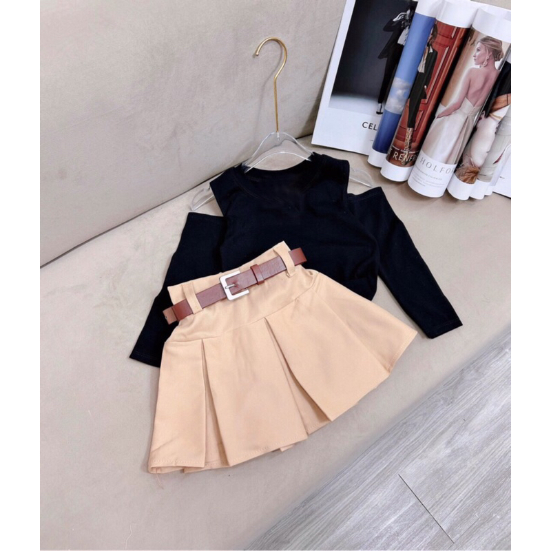 Váy +áo bé gái tay dài của mộc baby store b241 thiết kế tôn dáng cho bé 10-35kg