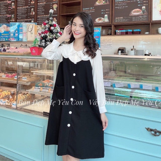 Váy bầu thu đông cổ bèo B017