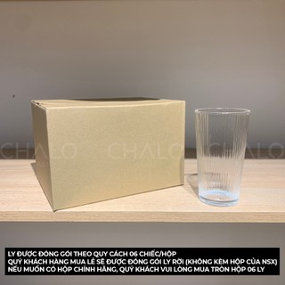 Ly thủy tinh sọc dáng loe 260ml - 400ml (Thủy tinh chịu nhiệt Borosilicat) - CS02