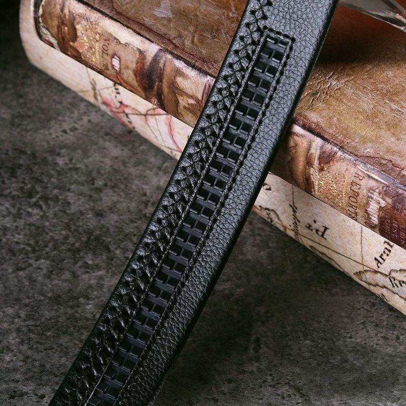 Thắt lưng da bò nhập khẩu HTK13 Bản 3.5cm dây nịt nam dùng khóa tự động răng nhựa cao cấp bảo hành 5 năm