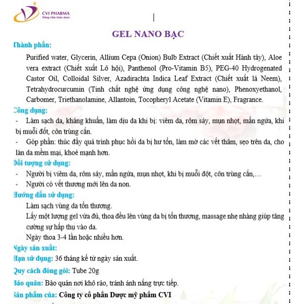 Kem Bôi Da Nano Bạc Megaderm Giảm Ngứa, Hỗ Trợ Kháng Khuẩn Da, Giảm Bong Tróc, Mau Lành Da - Dr.Hoàng Vũ