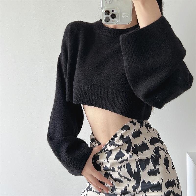 Áo len croptop trơn dài tay - Springgirl - Aolencroptoptron786_P13k16