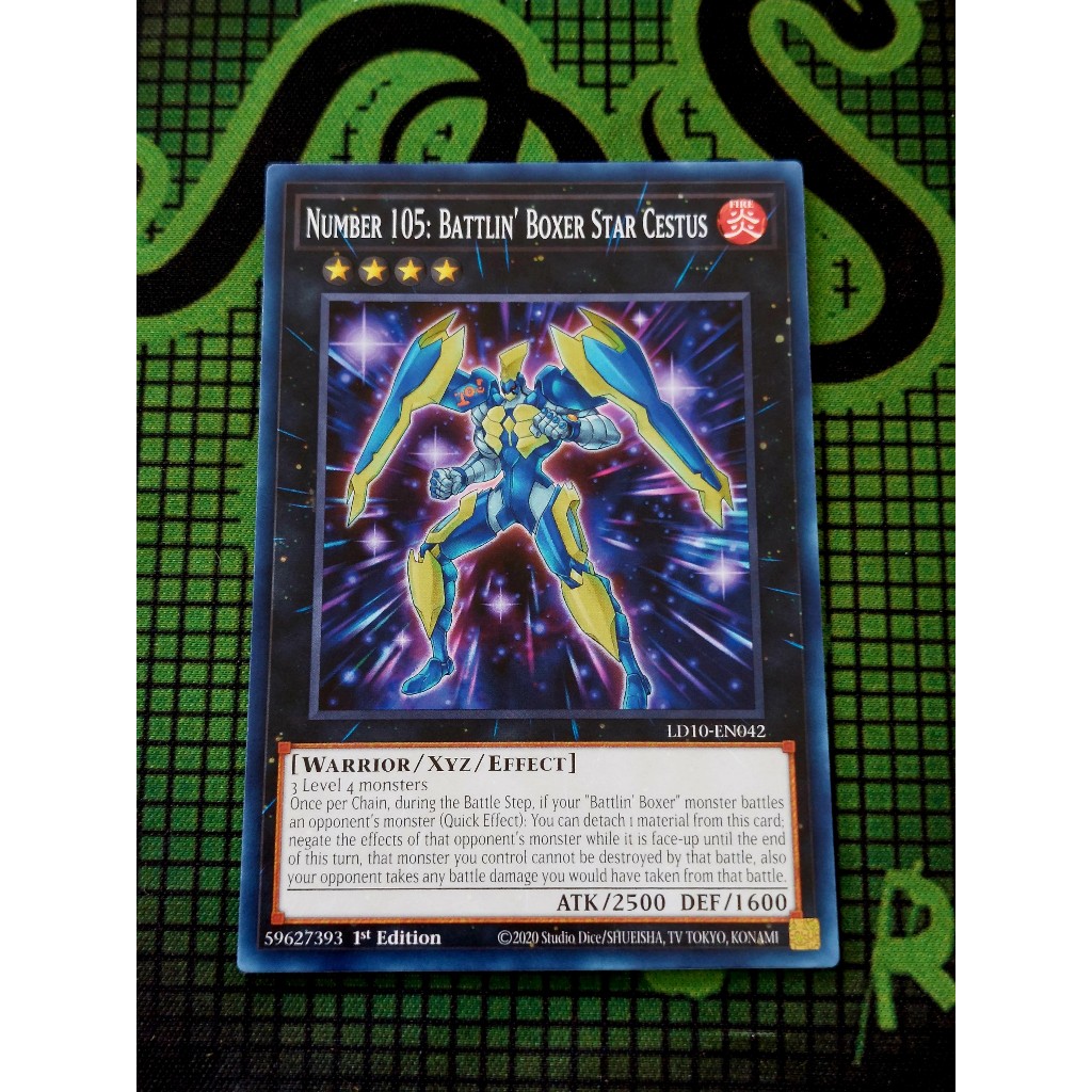 Thẻ Bài Mint90 Yugioh Monster Number 105: Battlin' Boxer Star Cestus - LD10-EN042 - Common