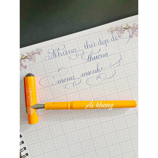 Bút Hoàng Ngọc 05 ⚡️KHẮC TÊN⚡️ bút mực Ngòi F nét thanh mảnh, bút mực thân nhựa nên cầm nhẹ và rất thoải mái