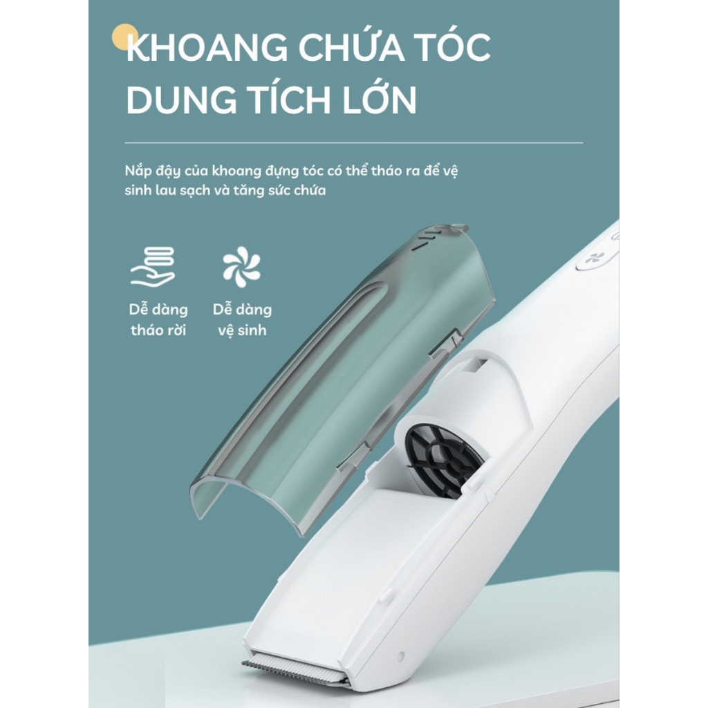 Tông Đơ Cắt Tóc Trẻ Em Hút Tóc Tự Động YOOTA BABY Máy Chạy Êm Chống Nước - Bảo Hành 1 Năm