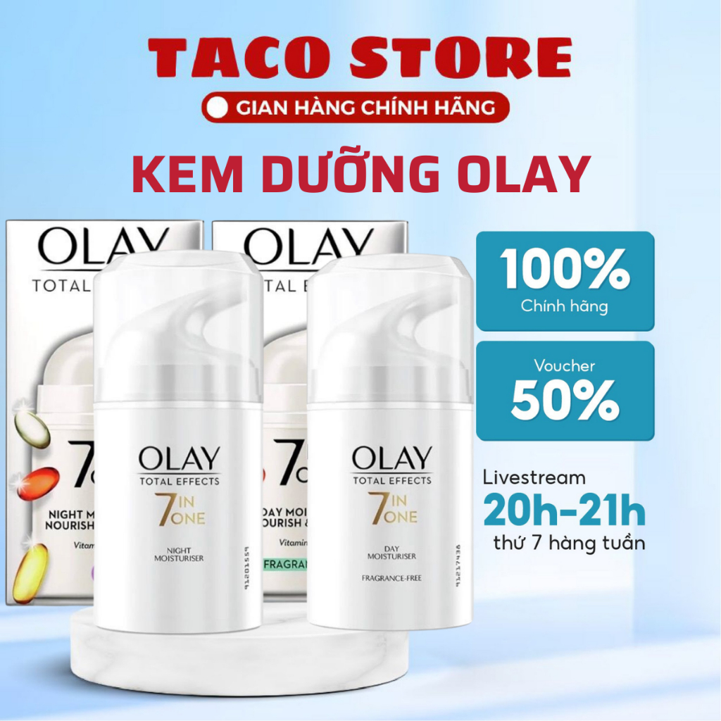 Kem Dưỡng Olay Total Effects 7 in 1 Ban Đêm Chống Lão Hóa Da USA