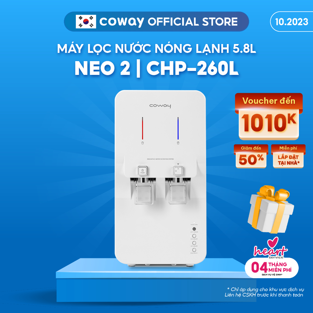 [Mã ELBAU5 giảm 5% đơn 300K] Máy lọc nước Coway Neo 2 CHP-260L