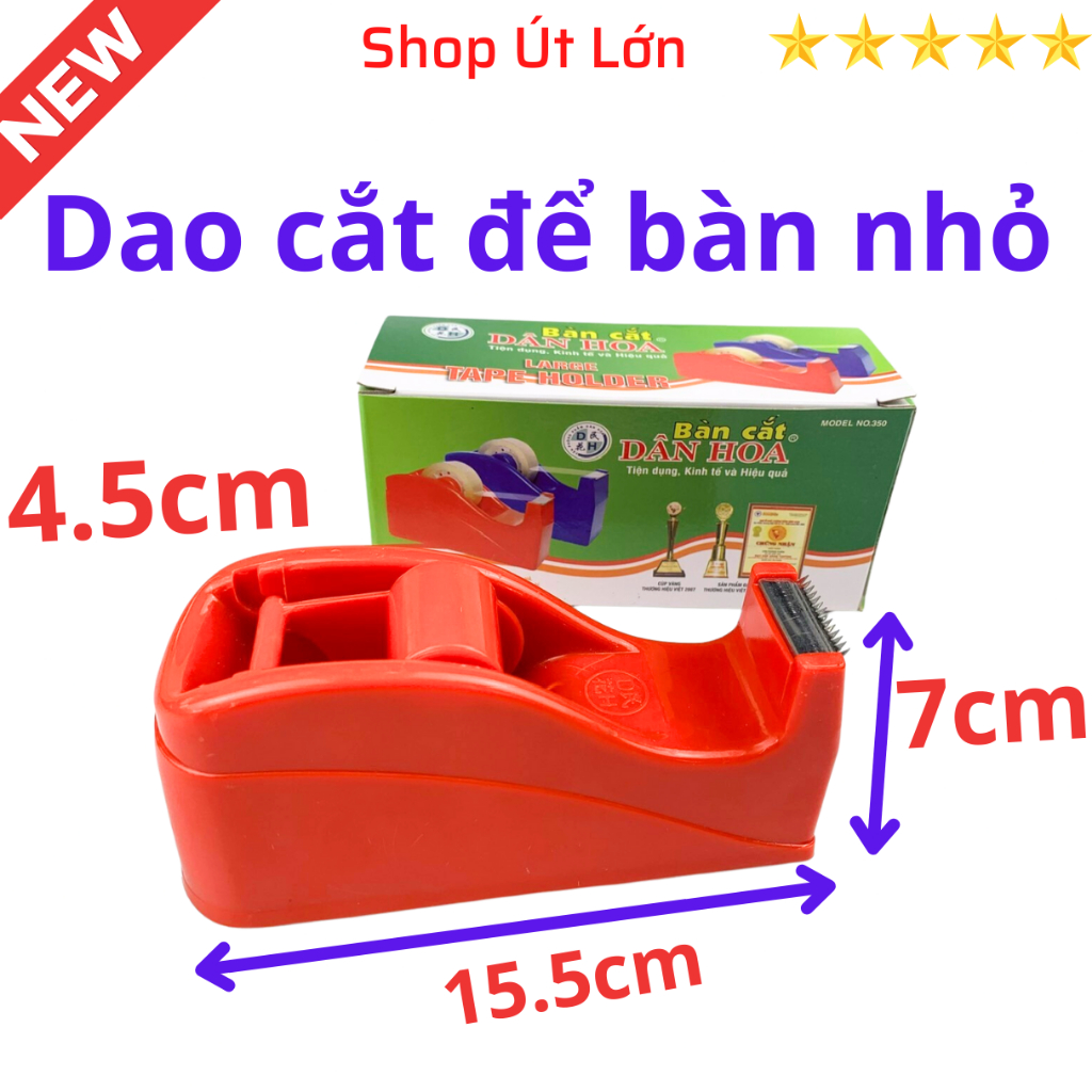 Dao Cắt băng keo văn phòng nhỏ DÂN HOA 350, loại để bàn