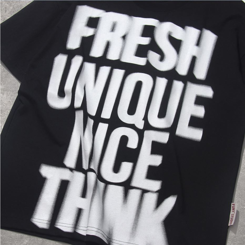 ÁO THUN TAY LỠ UNISEX FUNT SLOGAN BLUR TEE